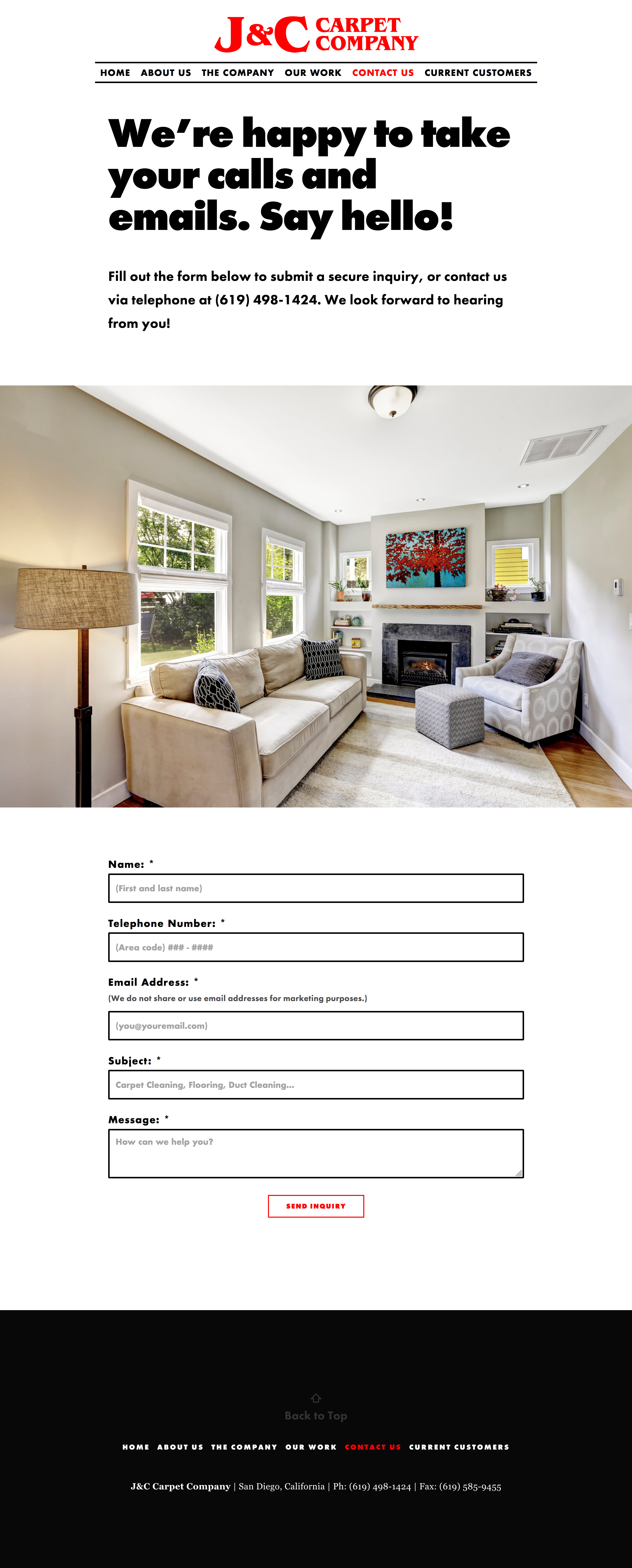 J&C Carpet Website Design